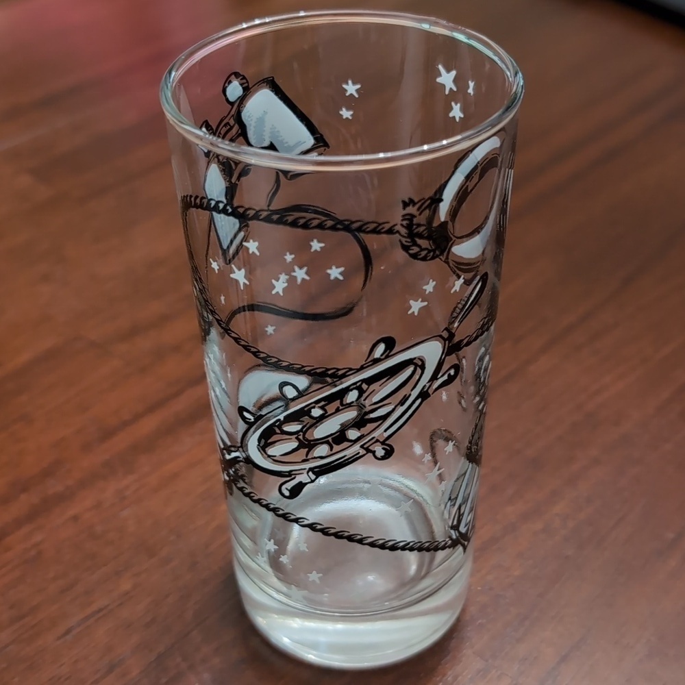Vintage Set Of 5 Libby High Ball Glasses With Nautical Theme. - Picture 3 of 7